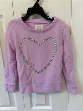 Crewcuts Lavender Sparkle Heart Sweatshirt